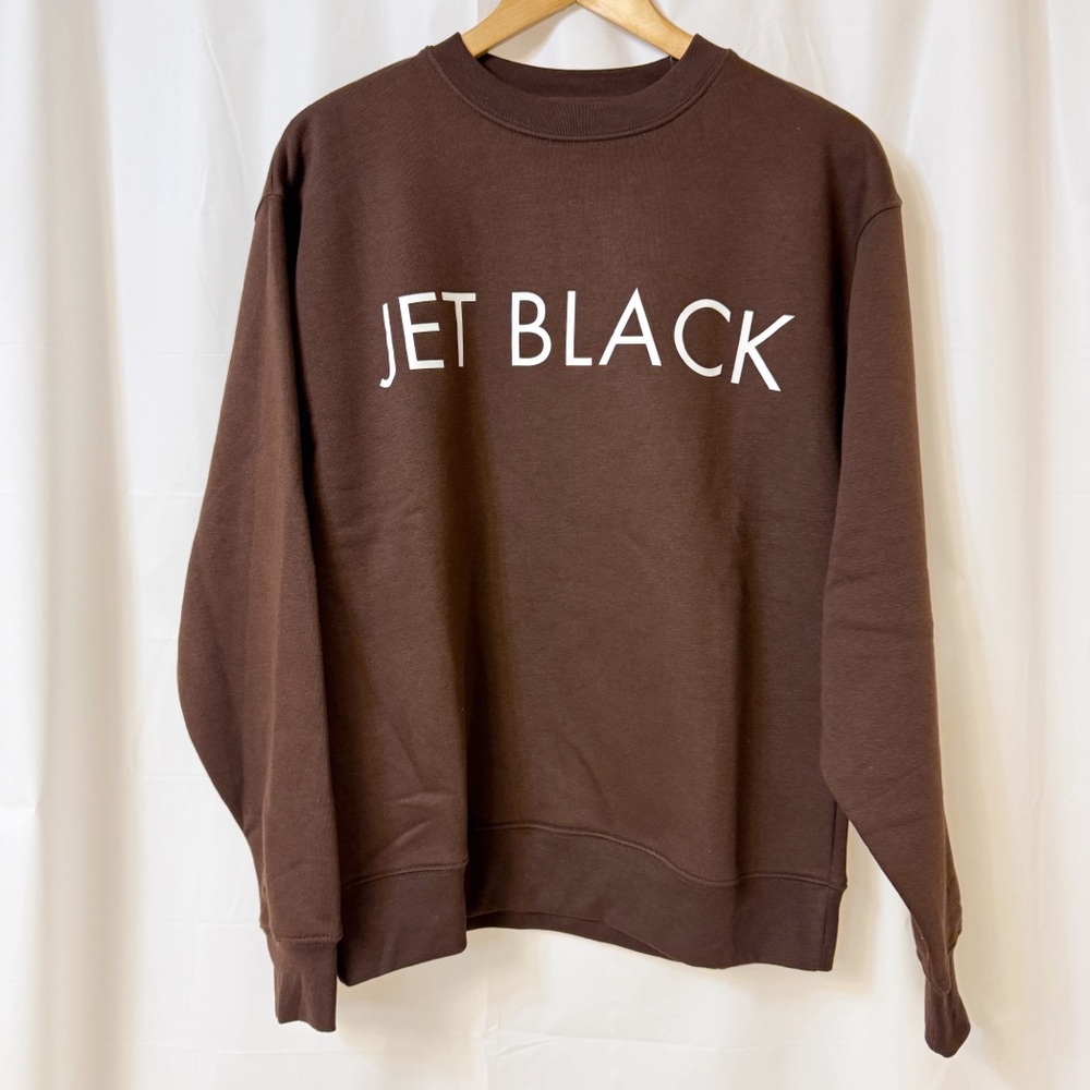 Brunette The Label Core Crew JET BLACK French Press Brown S/M NWT